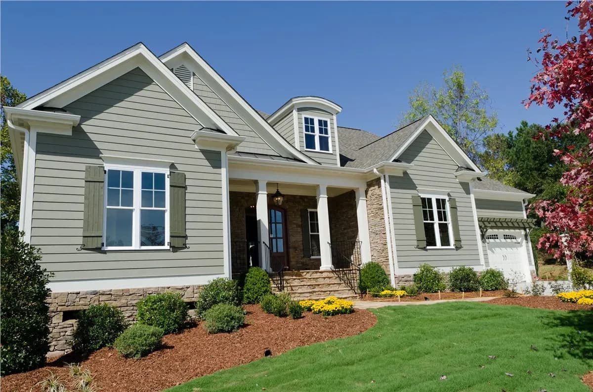 Green house with casement windows